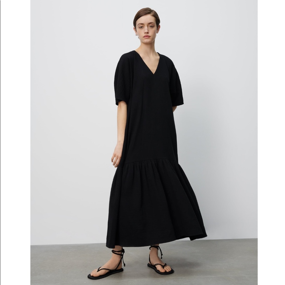 Zara Black Voluminous cotton Dress